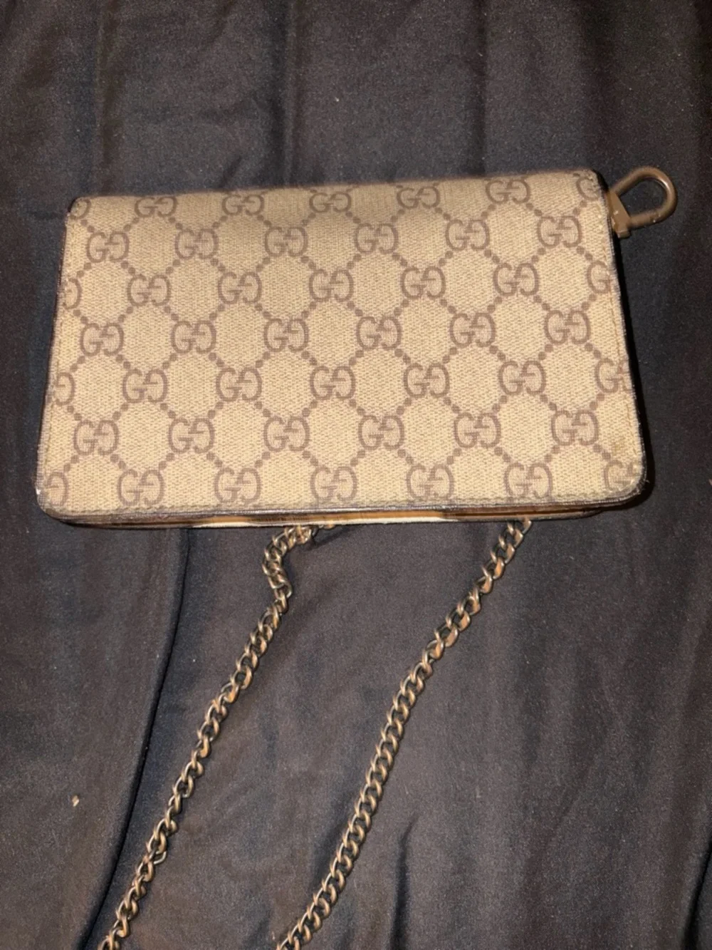 Gucci Beige GG Supreme Canvas Dionysus Wallet Clutch with Tan Trim - Picture 2 of 3